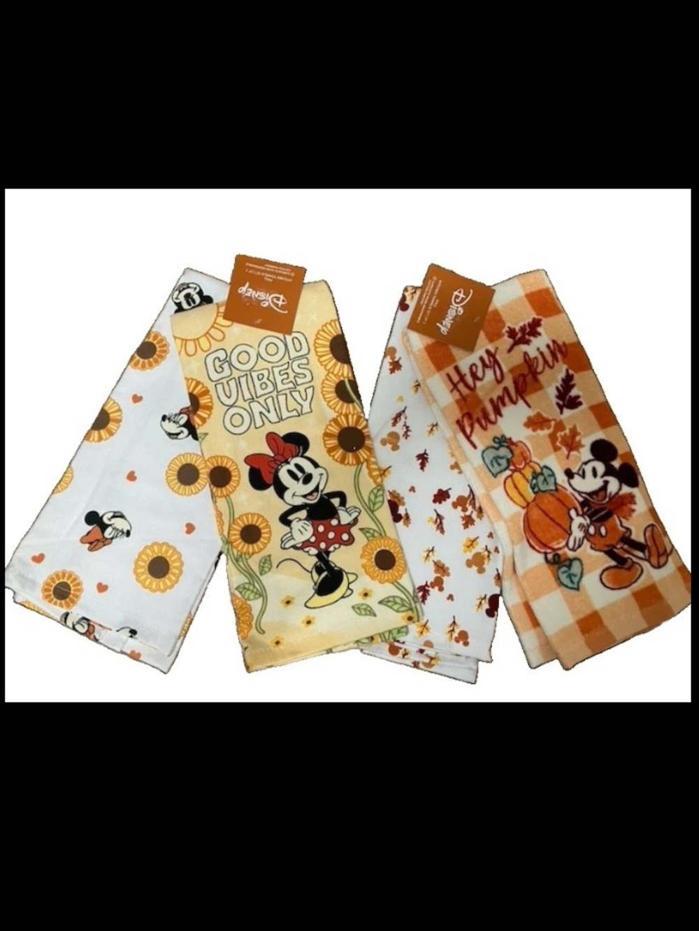Mickey & Minnie Mouse Disney Fall Themed Hand Towels 2 Sets Of 2 NWT
